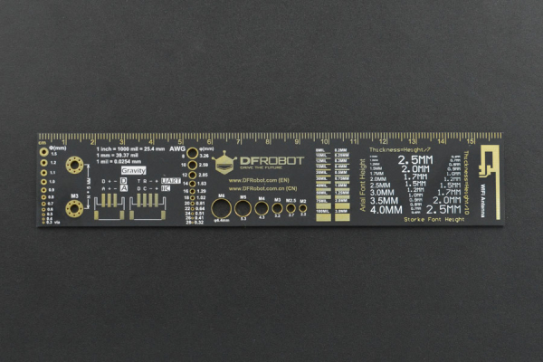 PCB Engineering Ruler - Mini, DFRobot, 6.3", Precise Scale, Fiber Material