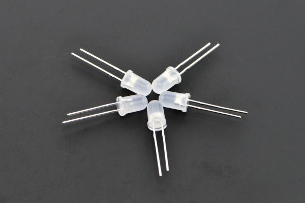 LED Pack Diffused 5mm (50 PCS) - 5 Colors, 1.8-3.4V, 20mA