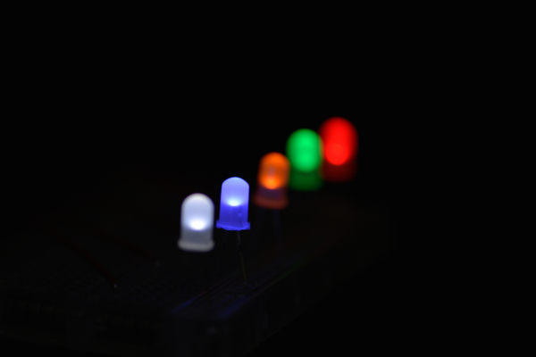 LED Pack Diffused 5mm (50 PCS) - 5 Colors, 1.8-3.4V, 20mA