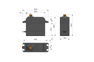 Metal Servo DSS-M15S 270°, 15KG, DF with Analog Feedback