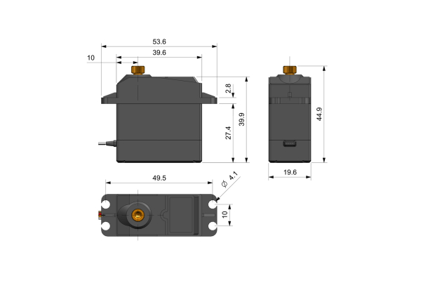 Metal Servo DSS-M15S 270°, 15KG, DF with Analog Feedback