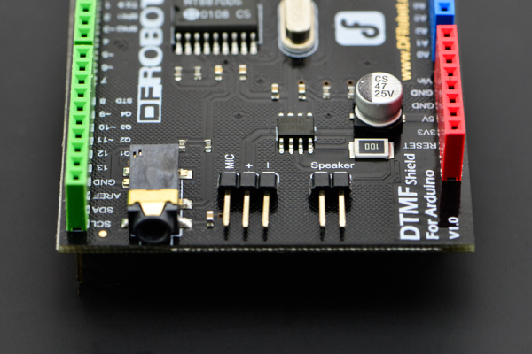 DTMF Shield for Arduino, Audio & Speaker Connectors