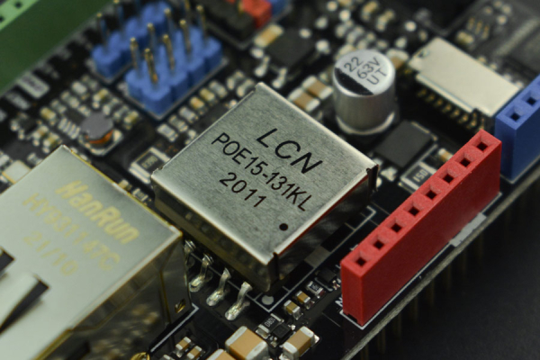 Ethernet and PoE Shield W5500, 48V PoE, 80MHz SPI, 32KB Buffer