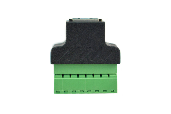 Ethernet RJ45 Female Plug Terminal Block, Detachable, Metal Shielded