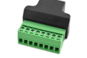 Ethernet RJ45 Female Plug Terminal Block, Detachable, Metal Shielded