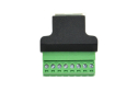 Ethernet RJ45 Female Plug Terminal Block, Detachable, Metal Shielded