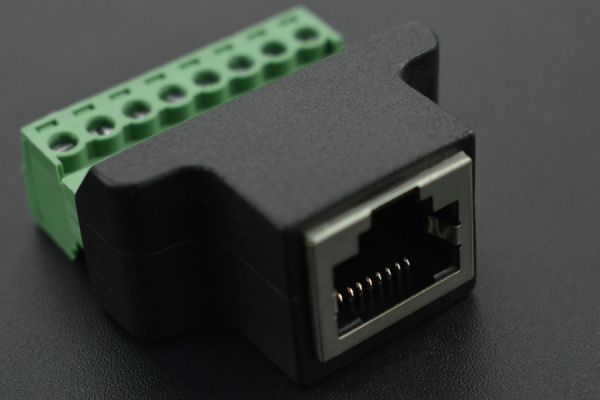 Ethernet RJ45 Female Plug Terminal Block, Detachable, Metal Shielded