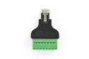 Ethernet RJ45 Male Plug Terminal Block, Detachable, Metal Shielded