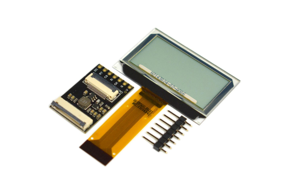 OLED Transparent Display 1.51", 128x64, Full-View, Blue, SPI/GDI