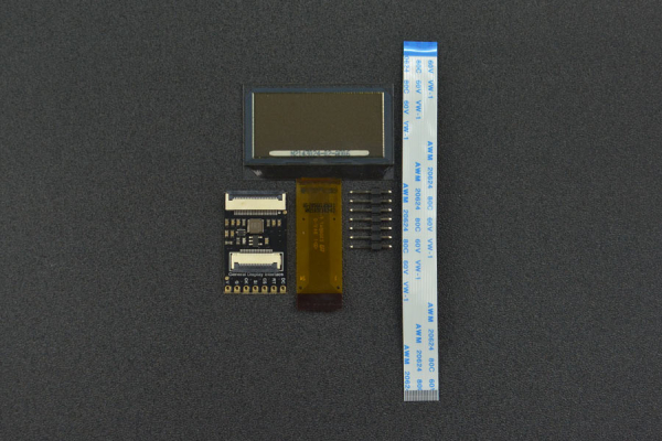 OLED Transparent Display 1.51", 128x64, Full-View, Blue, SPI/GDI