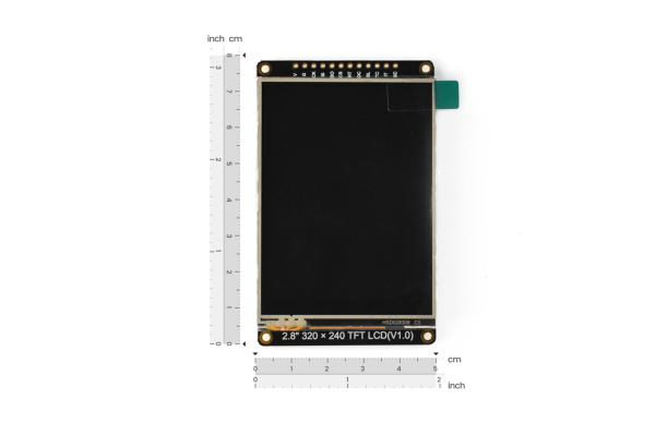 TFT LCD Resistive Touchscreen 2.8”, 320x240, with MicroSD Card Slot