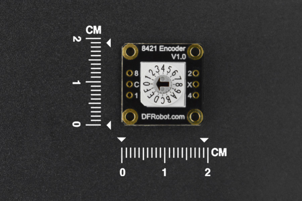 Encoder-Vertical 8421, 16-Gear, 150mA, -40~85C, 19x19mm