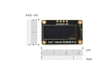 OLED Display, Monochrome 0.91” 128x32 I2C, SSD1306, Low Power