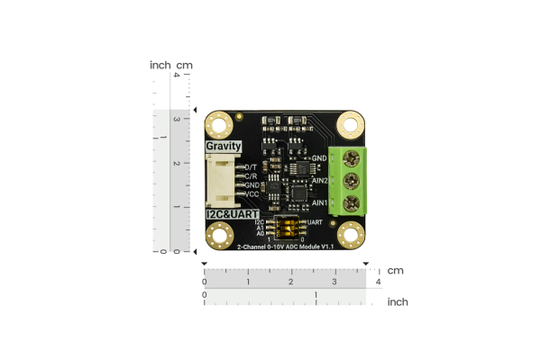 Gravity: 0-10V 15-Bit Dual-Channel High-Precision ADC Module for Arduino / Raspberry Pi / ESP32