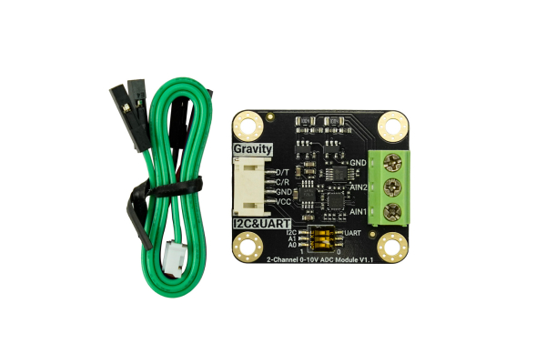 Gravity: 0-10V 15-Bit Dual-Channel High-Precision ADC Module for Arduino / Raspberry Pi / ESP32