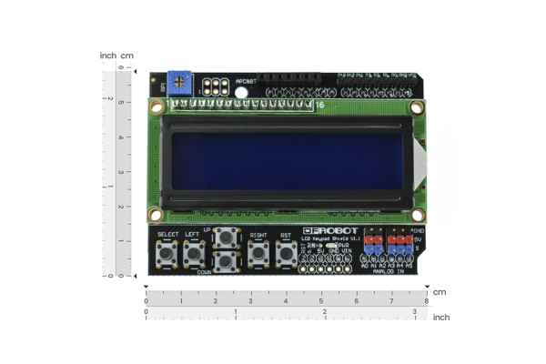 LCD Keypad Shield 1602, 5 Buttons, Backlight, Arduino