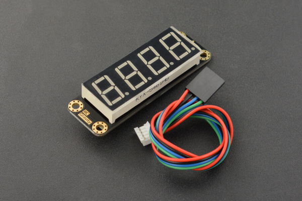 4-Digital LED Segment Display Module (Green), I2C, 8-Level Brightness