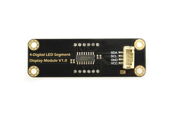 4-Digital LED Segment Display Module (Red), I2C, 8-Level Brightness