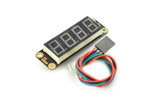 4-Digital LED Segment Display Module (Red), I2C, 8-Level Brightness