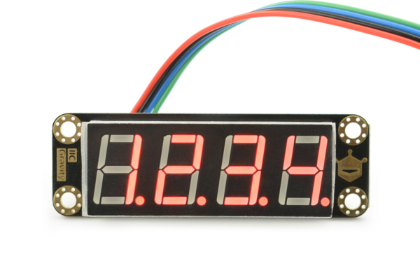 4-Digital LED Segment Display Module (Red), I2C, 8-Level Brightness