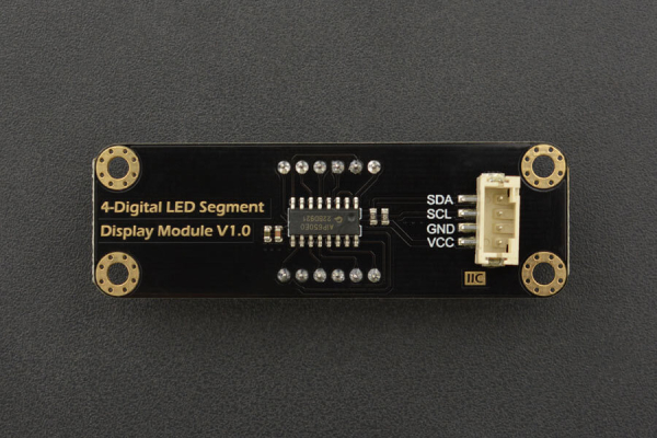 4-Digital LED Segment Display Module (Red), I2C, 8-Level Brightness