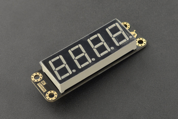 4-Digital LED Segment Display Module (Red), I2C, 8-Level Brightness