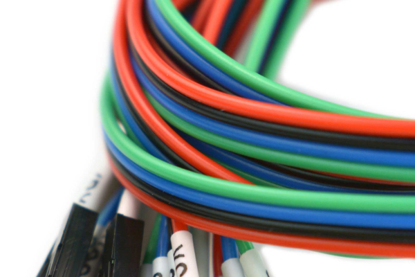 DuPont Line 4PIN M/M 30cm 5 Pack, I2C/UART Labels, RoHS Compliant