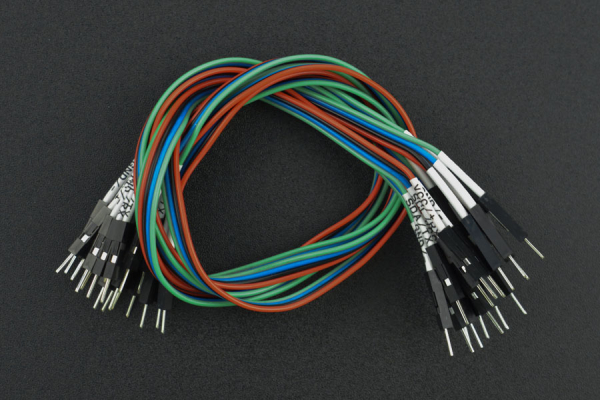 DuPont Line 4PIN M/M 30cm 5 Pack, I2C/UART Labels, RoHS Compliant