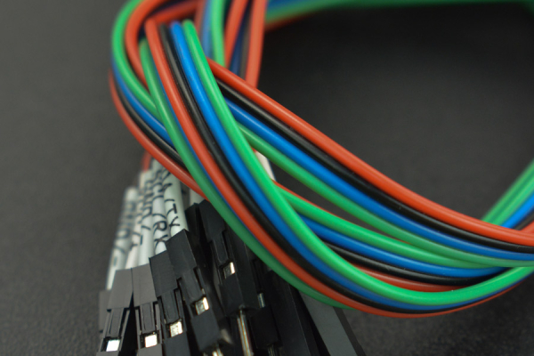 DuPont Line 4PIN M/M 30cm 5 Pack, I2C/UART Labels, RoHS Compliant