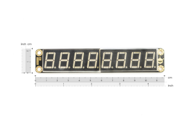 LED Segment Display Module, 8-Digital, I2C, 16-Level Brightness (Green)