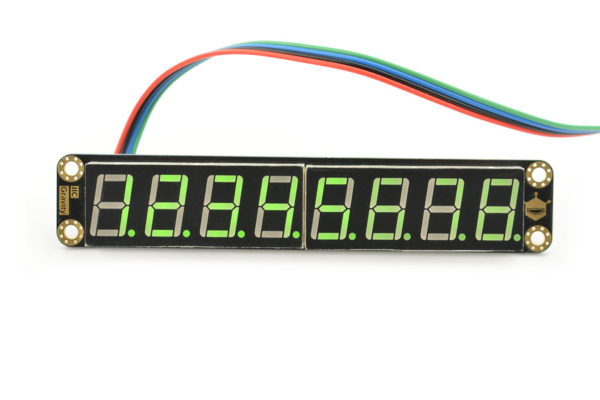 LED Segment Display Module, 8-Digital, I2C, 16-Level Brightness (Green)