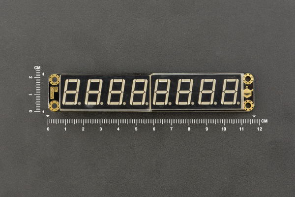LED Segment Display Module, 8-Digital, I2C, 16-Level Brightness (Green)