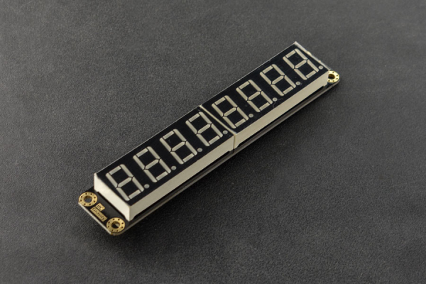 LED Segment Display Module, 8-Digital, I2C, 16-Level Brightness (Green)