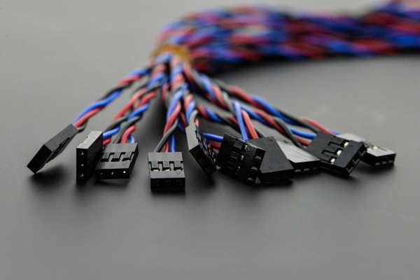 Analog Sensor Cable - 30cm, 10 Pack, Servo & JST Connectors