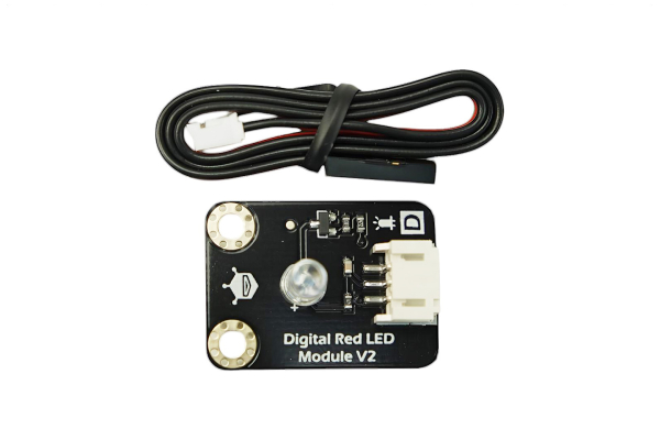 RED LED Light Module, Shiny White, Arduino Compatible