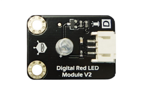 RED LED Light Module, Shiny White, Arduino Compatible