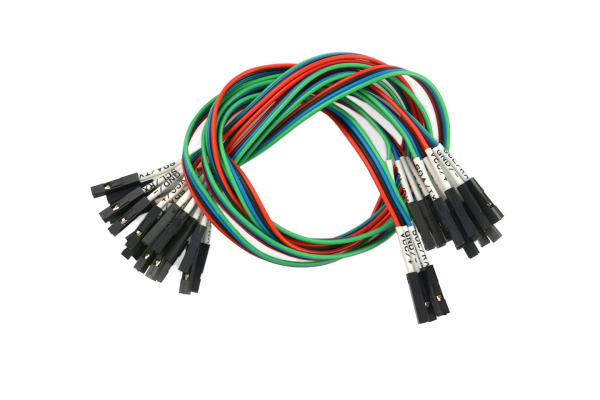 DuPont Line F/F 30cm, 5 Pack, I2C/UART Labels, RoHS Compliant