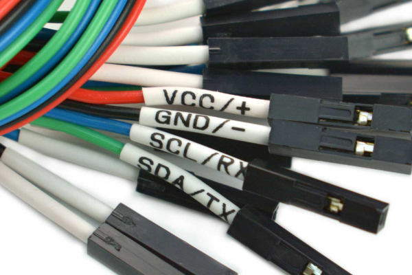 DuPont Line F/F 30cm, 5 Pack, I2C/UART Labels, RoHS Compliant