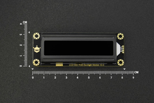 Arduino LCD, model I2C 16x2, med RGB Font Display, Black.