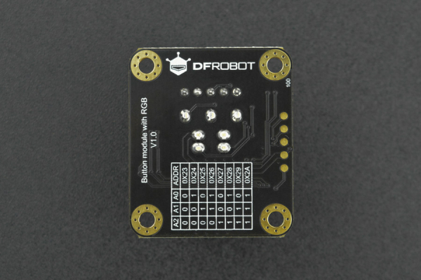 RGB LED Colorful Button Module I2C, 8 Addresses, RGB Control