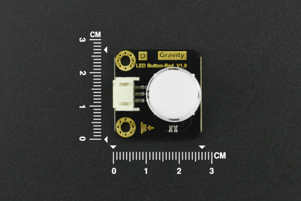 LED Button - Red, 3.3-5V, Digital Output, Internal LED