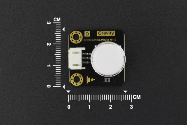 LED Button, White, 3.3-5V, Digital Output, Internal LED