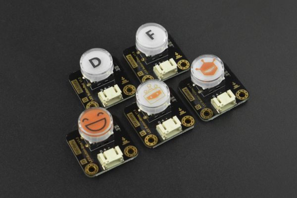LED Button x 5 Pack, Multi-Color, Gravity Interface