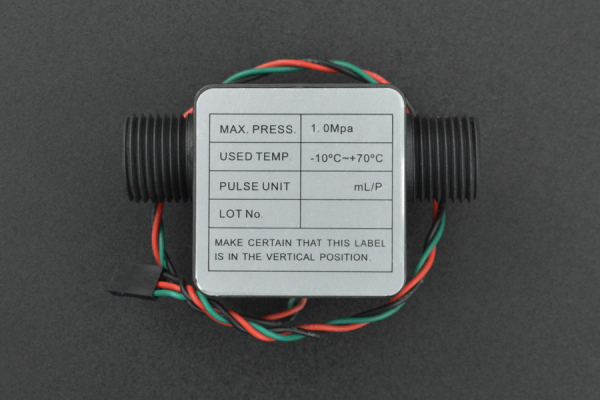 Liquid Flow Sensor G1/2, 3.5-24V, 30-1200L/H, NPN Pulse