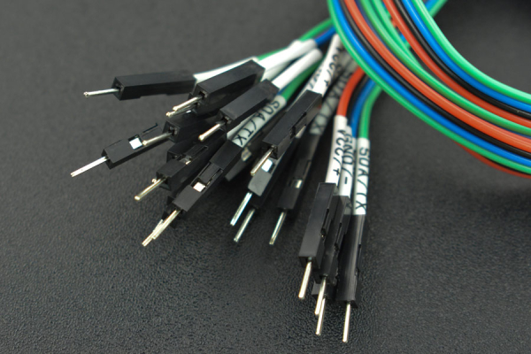 DuPont Line M/F with Tag, 30cm, 5 Pack, I2C/UART Labels