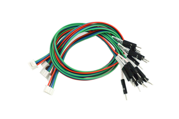PH2.0-Male DuPont Line, 30cm, 5 Pack, Labeled I2C/UART