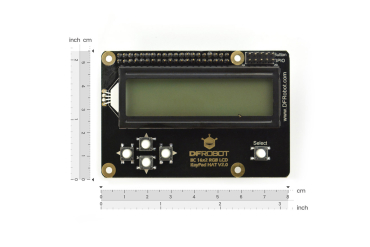 I2C 16x2 RGB LCD KeyPad HAT, RGB-baggrundsbelysning, Kompatibel med Raspberry Pi 4B/3B+