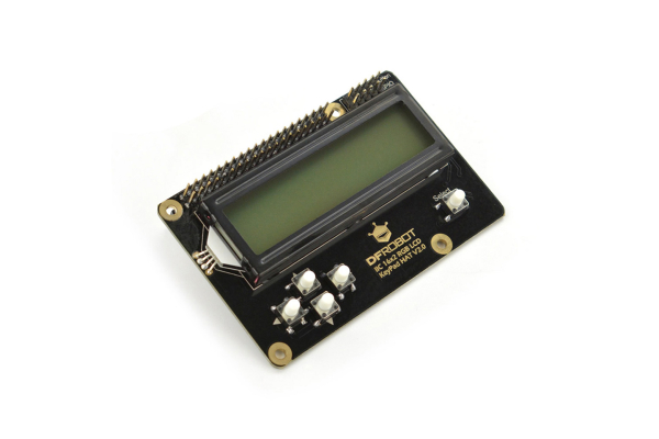 I2C 16x2 RGB LCD keypad HAT med RGB-baggrundslys