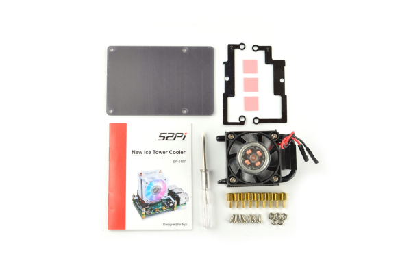 Cooling Fan ICE-Tower for Raspberry Pi, 7 Color LEDs, 20°C Cooling