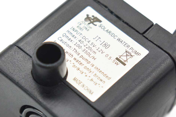 Immersible Pump & WaterTube, 4.5-12V, 100-350L/H, <40db